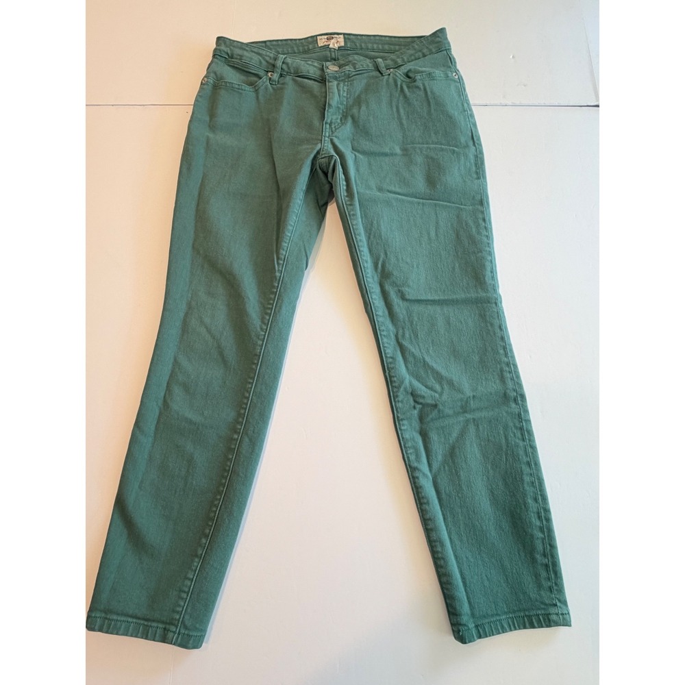 Fossil Pencil Jeans Womens 28 Green Slim Straight Leg Mid Rise Denim Pants